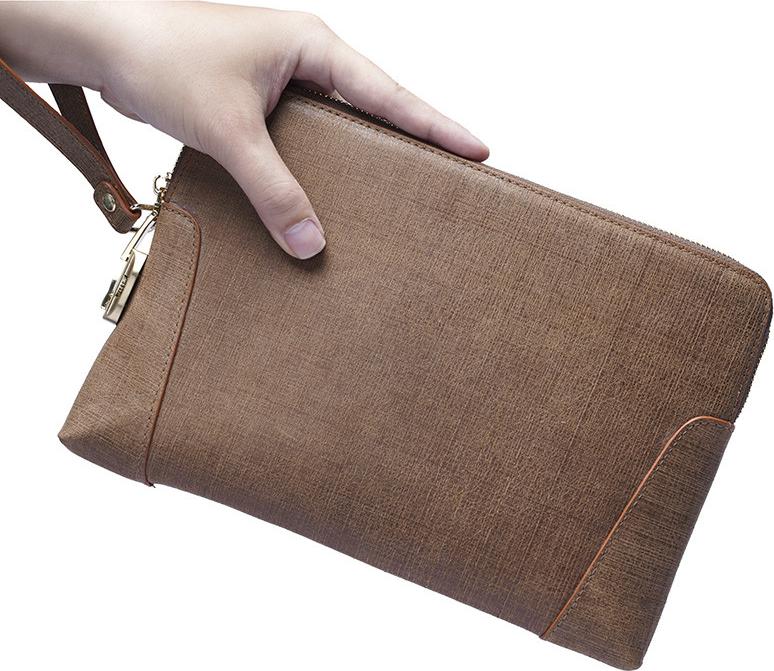 Clutch Cầm Tay Khóa Số Da Bò Xước CK11