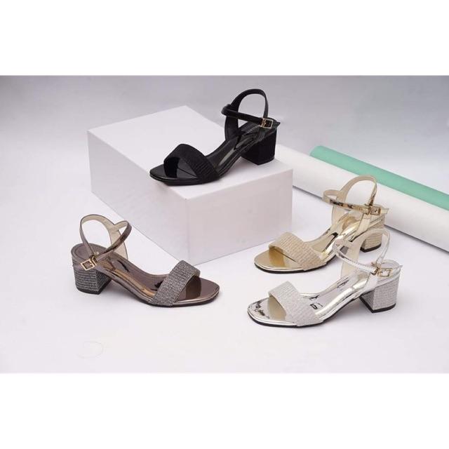 Giày sandal cao gót kim tuyến 5p