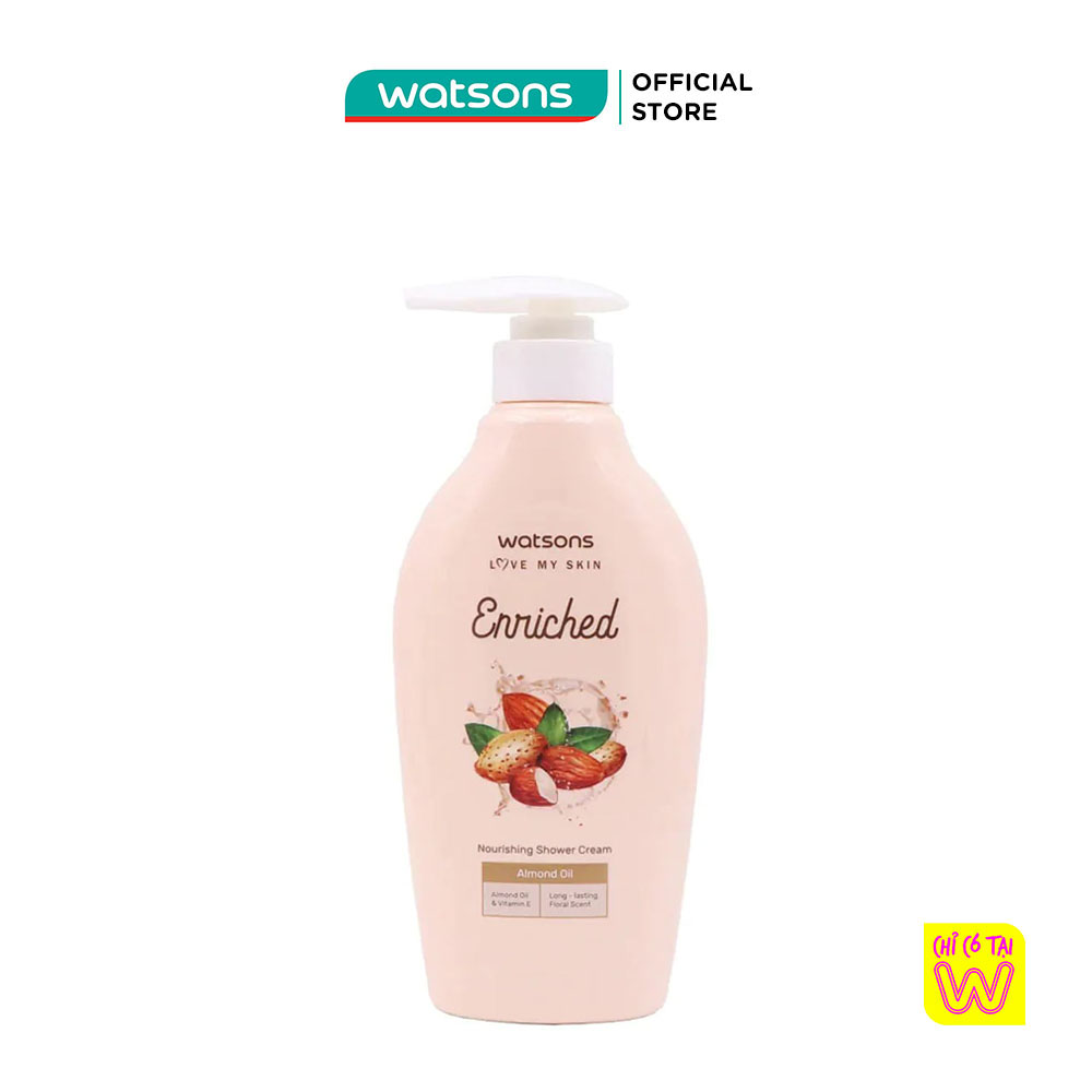 Kem Tắm Watsons Love My Skin Enriched Almond Oil Nourishing Từ Dầu Hạnh Nhân Nuôi Dưỡng Làn Da 400ml