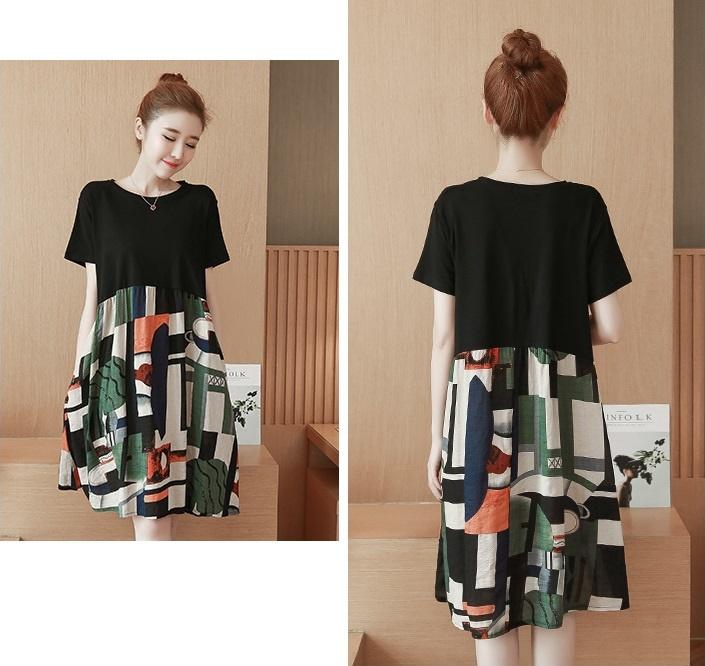 Đầm suông nữ họa tiết lạ mã 01