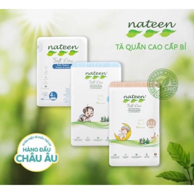 QUÀ HẤP DẪN Bỉm NATEEN, Tã Dán/Tã Quần Hữu Cơ Đủ Size Sdán56/Mdán48/Ldán44/Lquầnq54/XLquần48/XXLquần42