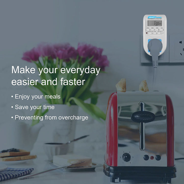 Ổ cắm hẹn giờ lập trình điện tử AL-06 chịu tải 10A 2200W 16 chương trình Smartpumps