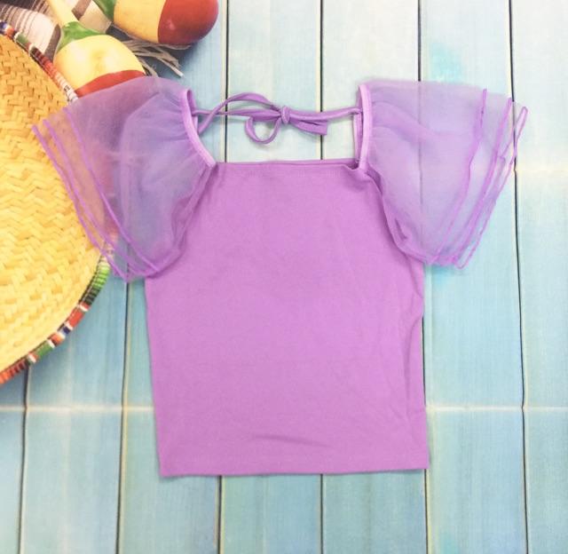 Áo kiểu tay lưới tầng xoè (hình thật chụp cuối