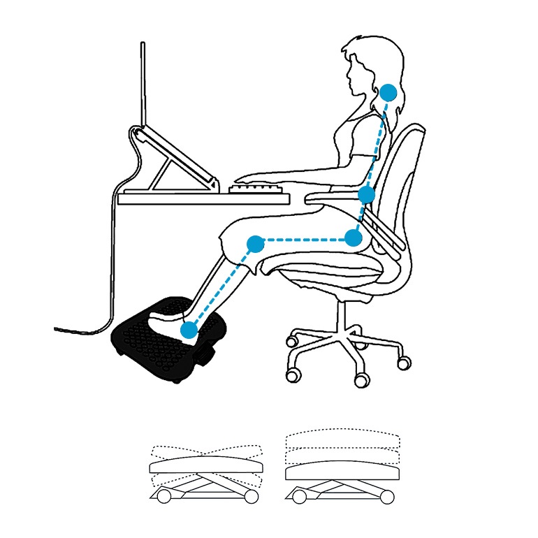 Ghế kê chân văn phòng Foot rest, ghế matxa chân kê chân bàn học điều chỉnh chiều cao