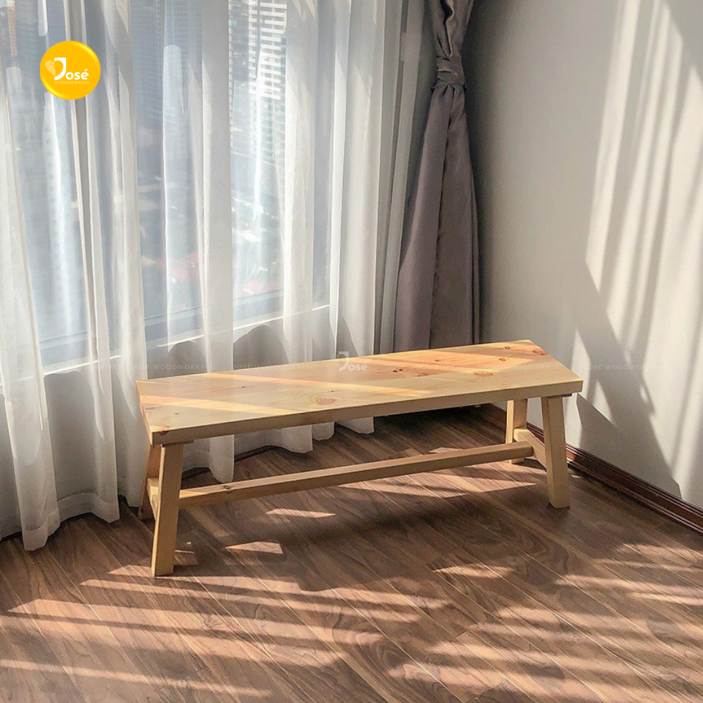 Ghế Băng Dài Ngồi Bàn Ăn JOSE Ghế Bench Gỗ Dài Ngồi Thay Giày Trang Trí Hành Lang Bằng Gỗ Tự Nhiên Cao 45cm