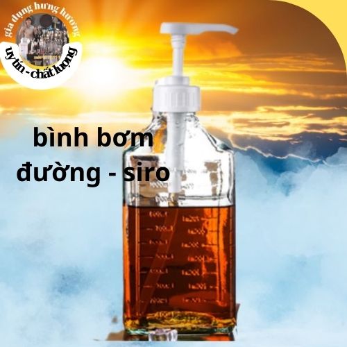 Bình bơm siro Thủy Tinh, bình định lượng đường