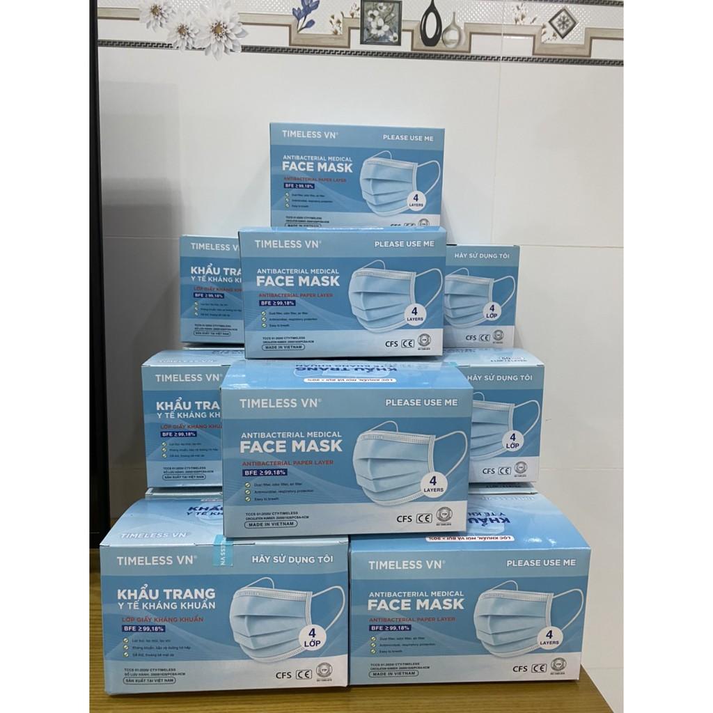Khẩu Trang Y Tế Kháng Khuẩn 4 lớp - Lọc bụi, Lọc Mùi, Lọc Khí, Kháng Khuẩn, Bảo Vệ Đường Hô Hấp