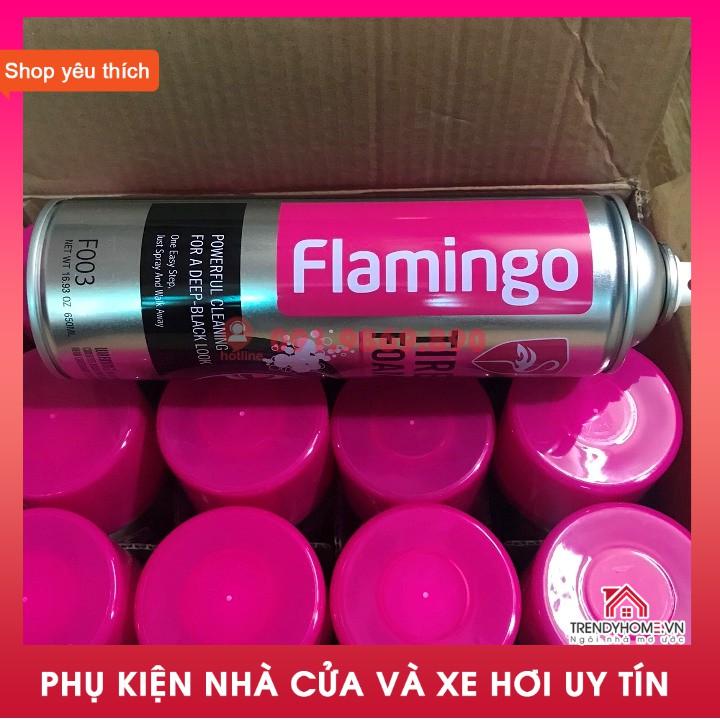 Xịt bọt dưỡng lốp ô tô, dung dịch tẩy sach làm đen lốp bảo dưỡng lốp Flamingo Hàng tốt