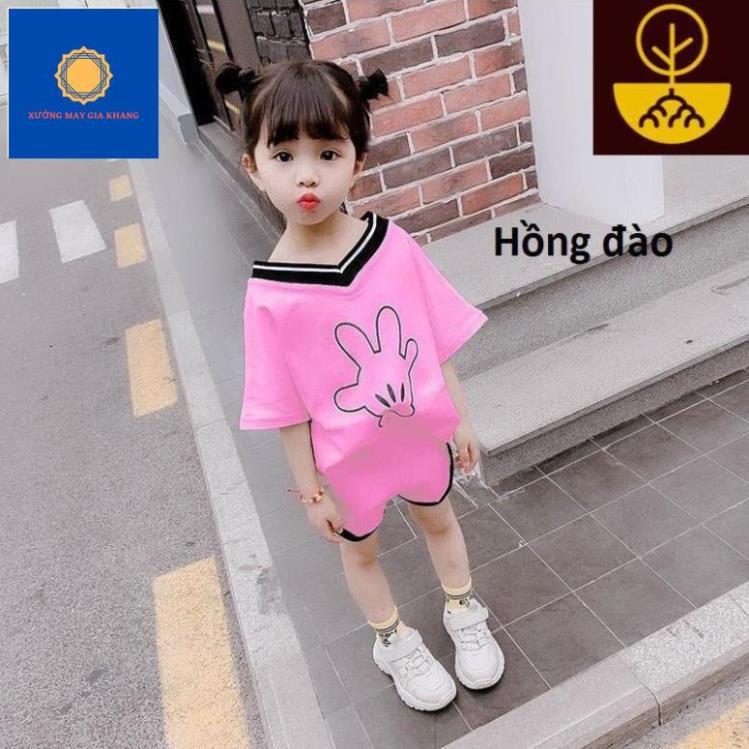 Đồ bộ quần áo thun bé gái, ngắn tay mát mẻ, in mickey, may viền đẹp - Gia Khang