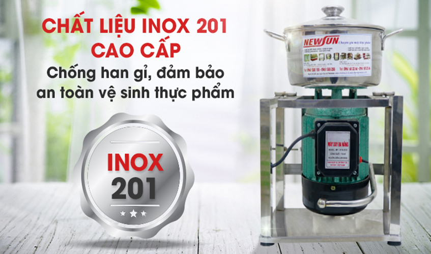 Máy Xay Thịt Làm Giò Chả Ruốc, Xay Cua, Xay Cá Gia Đình NEWSUN 0.5 Kg/ Mẻ, Inox Cao Cấp, Công Suất 750W, Chân vuông