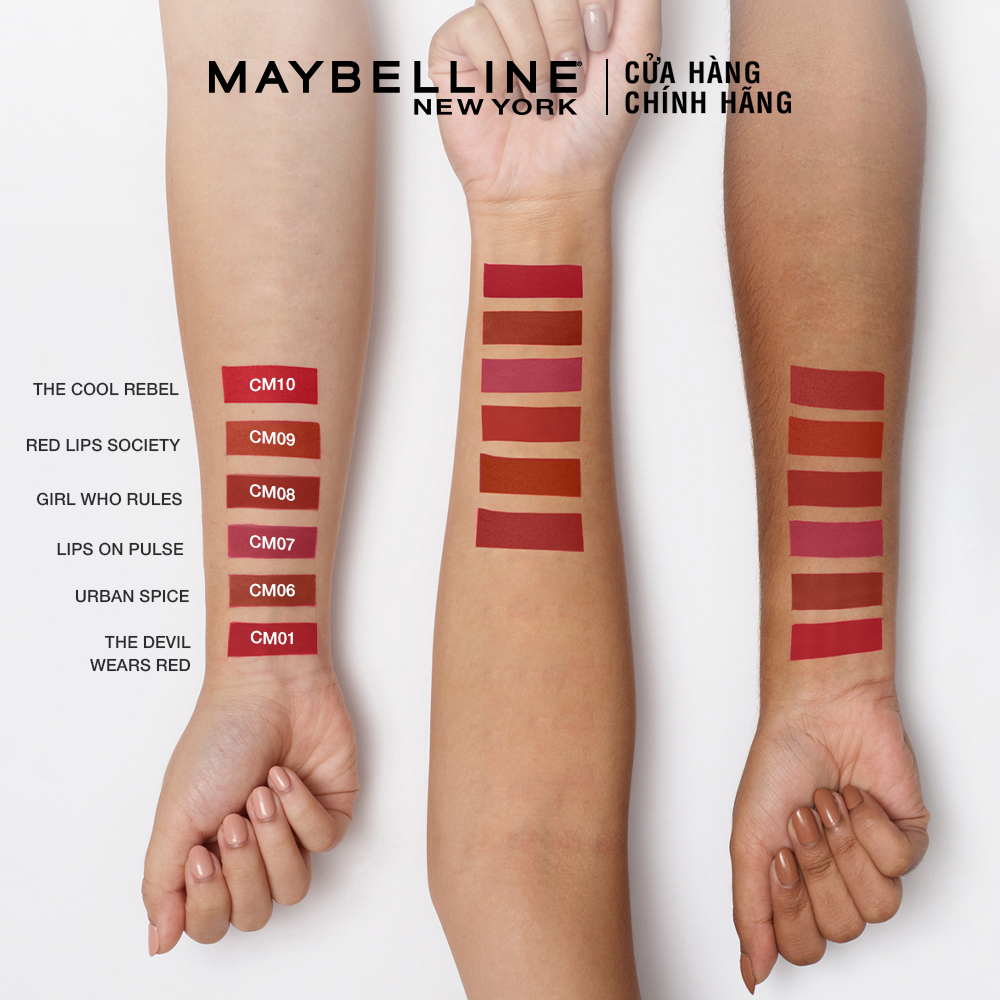 Son Kem Mịn Lì Như Nhung Cushion Mattes Maybelline New York Hiệu Ứng Lì Đa Chiều 6.4ml