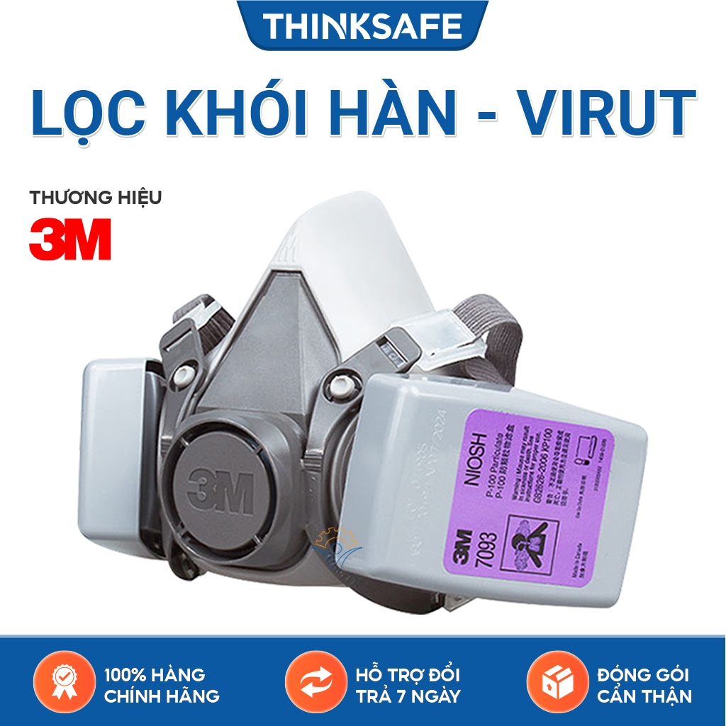 Mặt nạ phòng độc 3M 6200 phin lọc 3M 7093 - Trang bị tuyến đầu phòng dịch - Mặt nạ P100/ N95 phòng dịch, lọc bụi mịn pm2.5, khói hàn, chống hơi sơn, vi khuẩn, vi rút