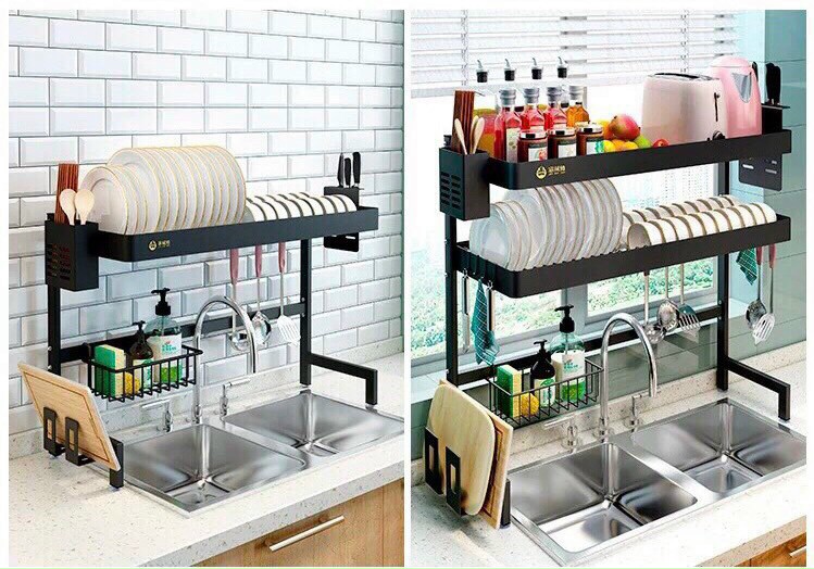 Kệ chén bát thông minh chất liệu inox cao cấp không han gỉ 1 tầng tiết kiệm không gian gia đình