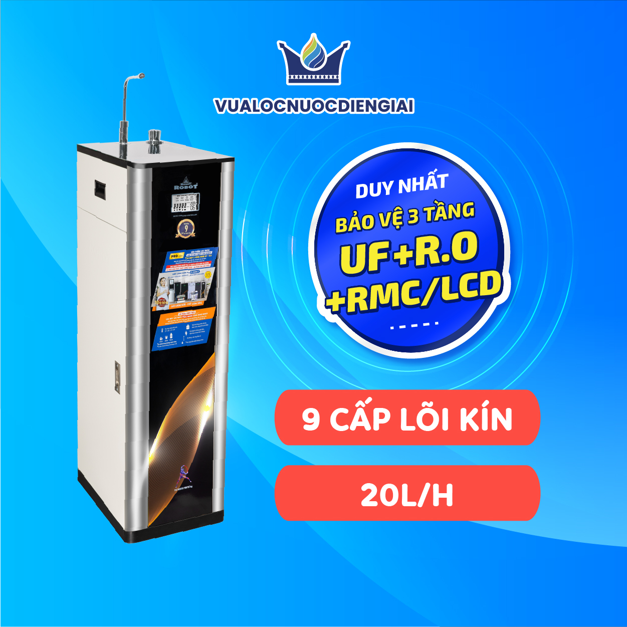 Máy Lọc Nước Nóng Thông Minh ROBOT CLASSY PRO 339GHKQ-UR 9 Cấp Lọc Công Nghệ Làm Nóng Thông Minh - Hàng Chính Hãng