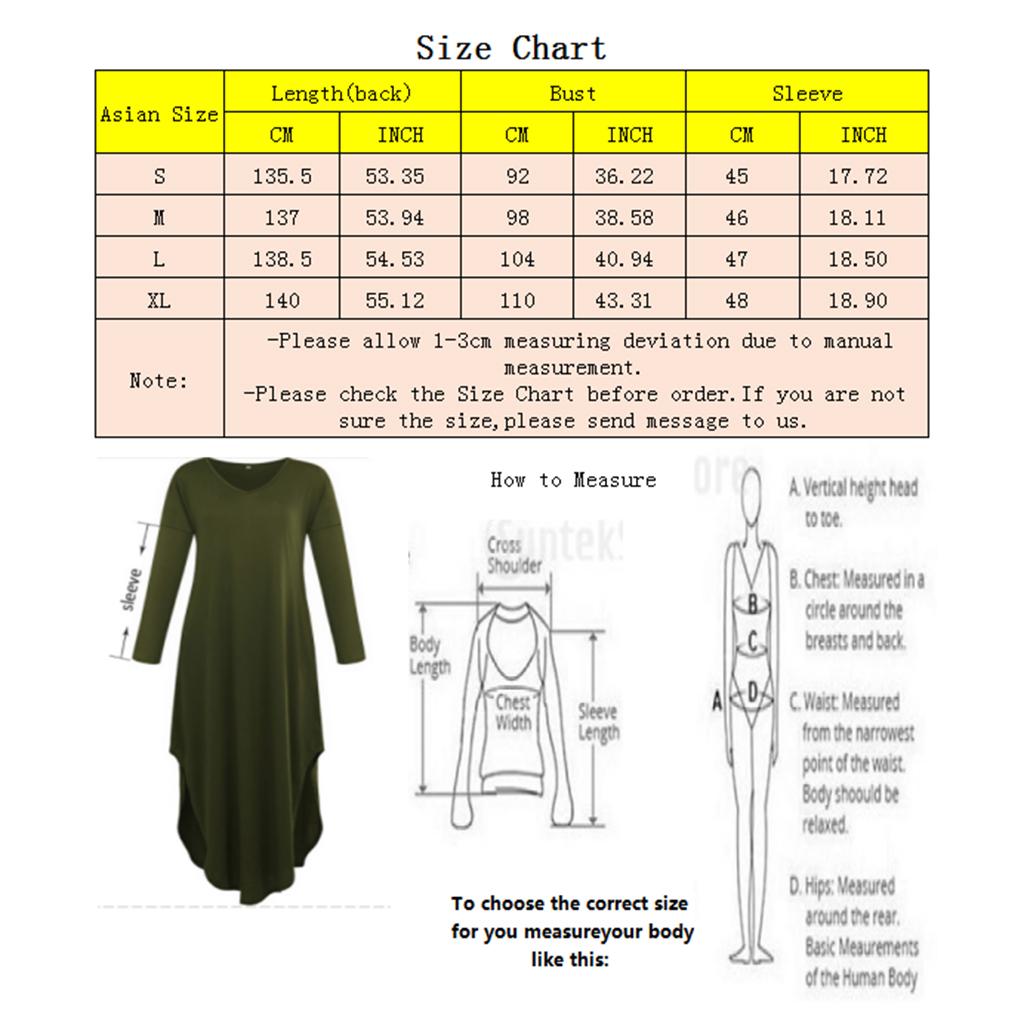 Women's V Neck Long Sleeve Side Pocket Split Beach Loose Long Maxi Dress
