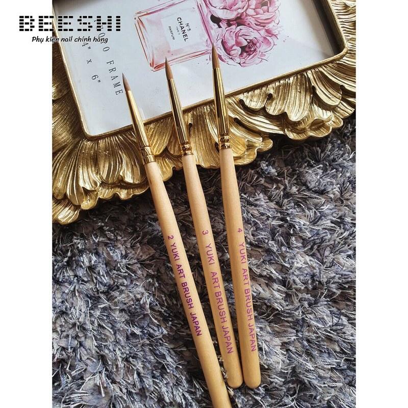 Cọ đắp hoa bột lông chồn Yuki chữ tím 2 3 4 - Beeshi shop nail