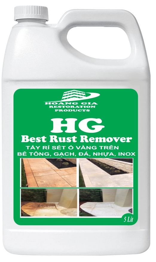 Chất tẩy ố mốc rỉ sét ố vàng trên đá , Bê tông, nhựa HG Best Rust Remover 5000ml