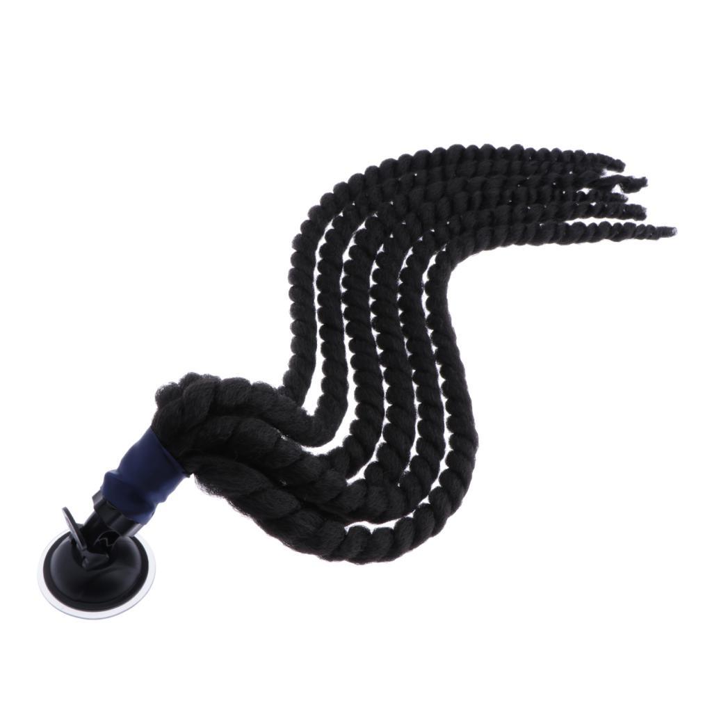 Hand-made Helmet Braids / Ponytail Motorcycle/Bicycle Helmet Wig Hair Black