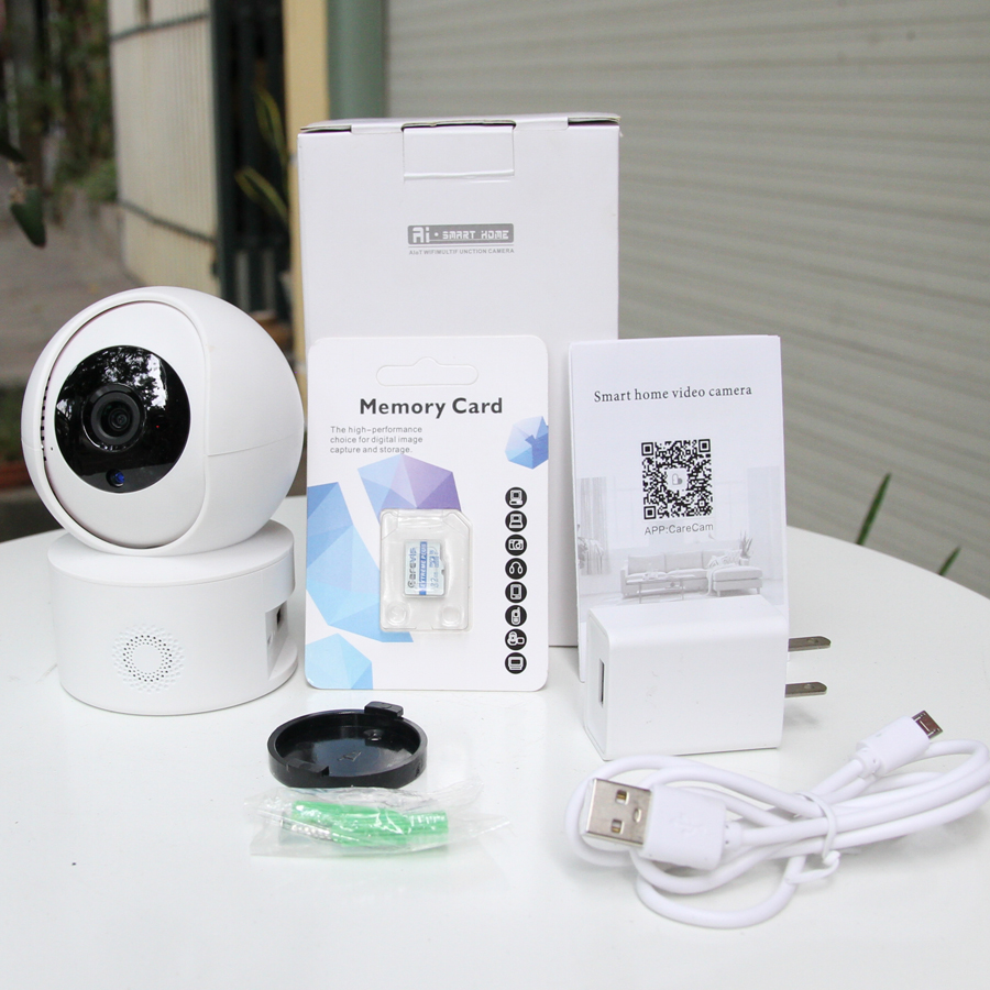 ( Tặng kèm thẻ 32G) Camera wifi trong nhà YH200 2.0MP Full HD, xoay 360 độ, đàm thoại 2 chiều, hỗ trợ thẻ nhớ lên đến 128G, Cảnh báo chống trộm, nhỏ gọn dễ lắp đặt – Hàng nhập khẩu