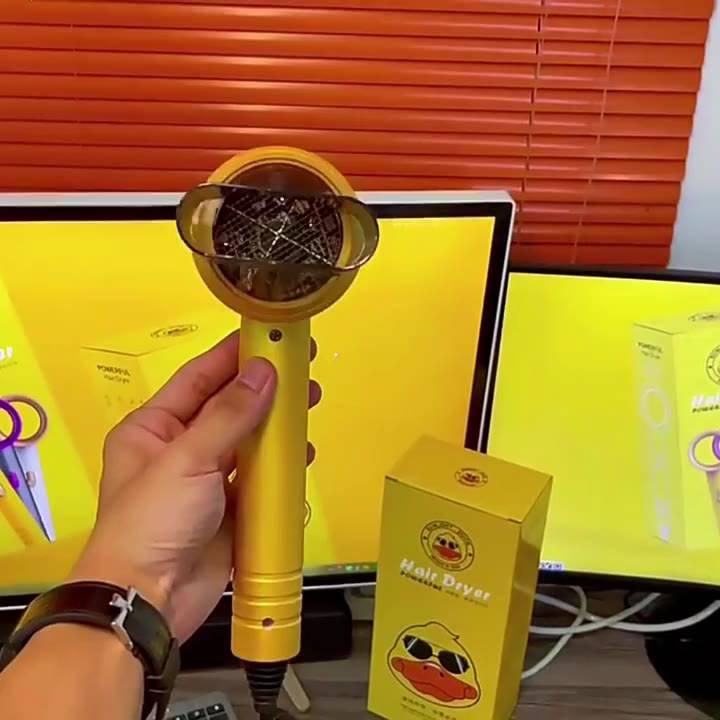 Máy sấy tóc tạo kiểu hình Vịt Vàng cute công suất 1200W Kèm Mỏ Sấy,2 chiều nóng lạnh, 3 tốc độ gió, tiện lợi đi du lịch