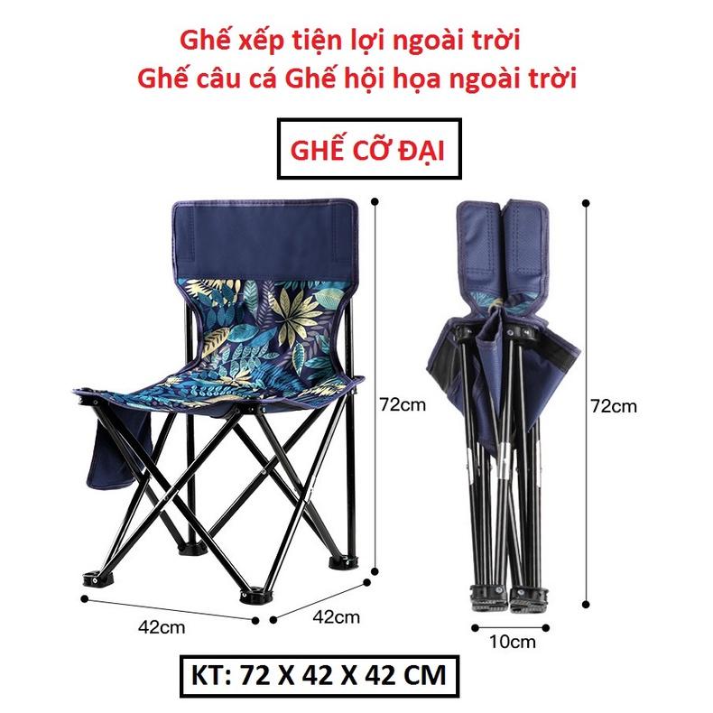 Ghế câu cá dã ngoại gấp gọn ghế xếp dã ngoại gấp gọn sơn tinh điện tặng kèm túi