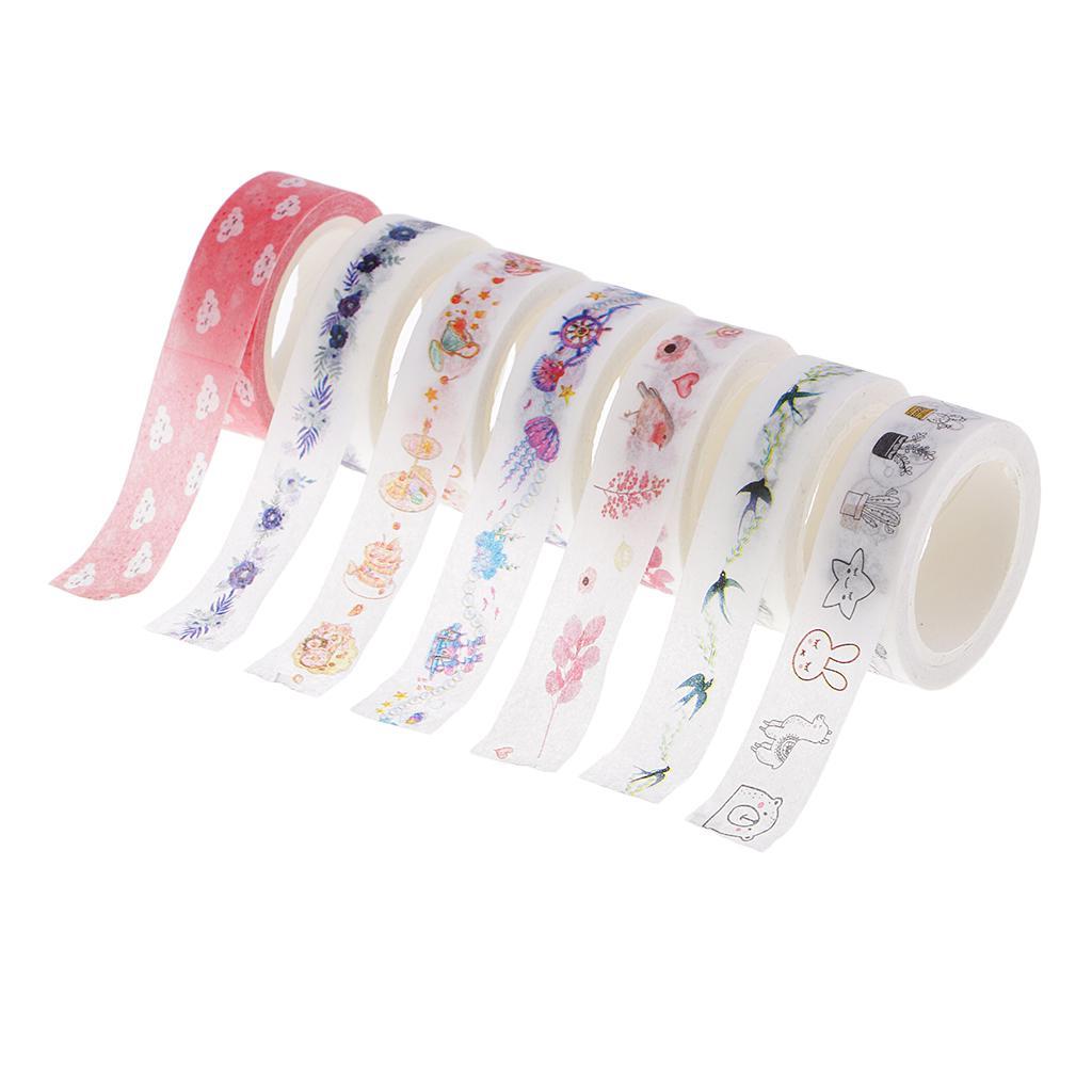 Colorful Decorative Masking Tape Sticky Paper Tape Office Supplies Notebook Embellishments 7Mx1.5cm DIY Scrapbooking Accessory