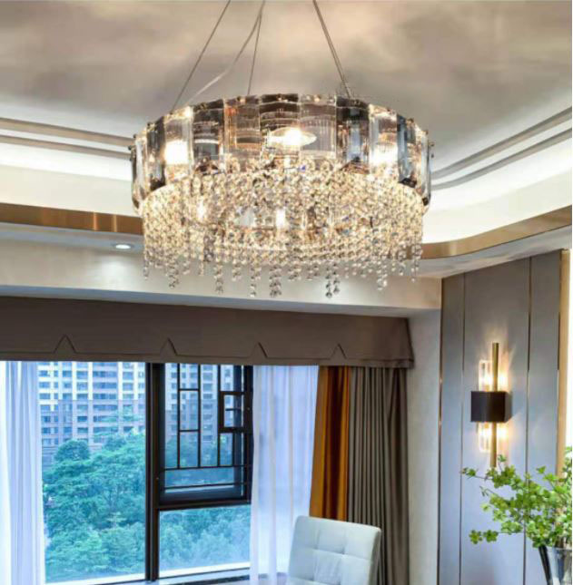 Đèn chùm PESTRO pha lê sang trọng trang trí nội thất hiện đại