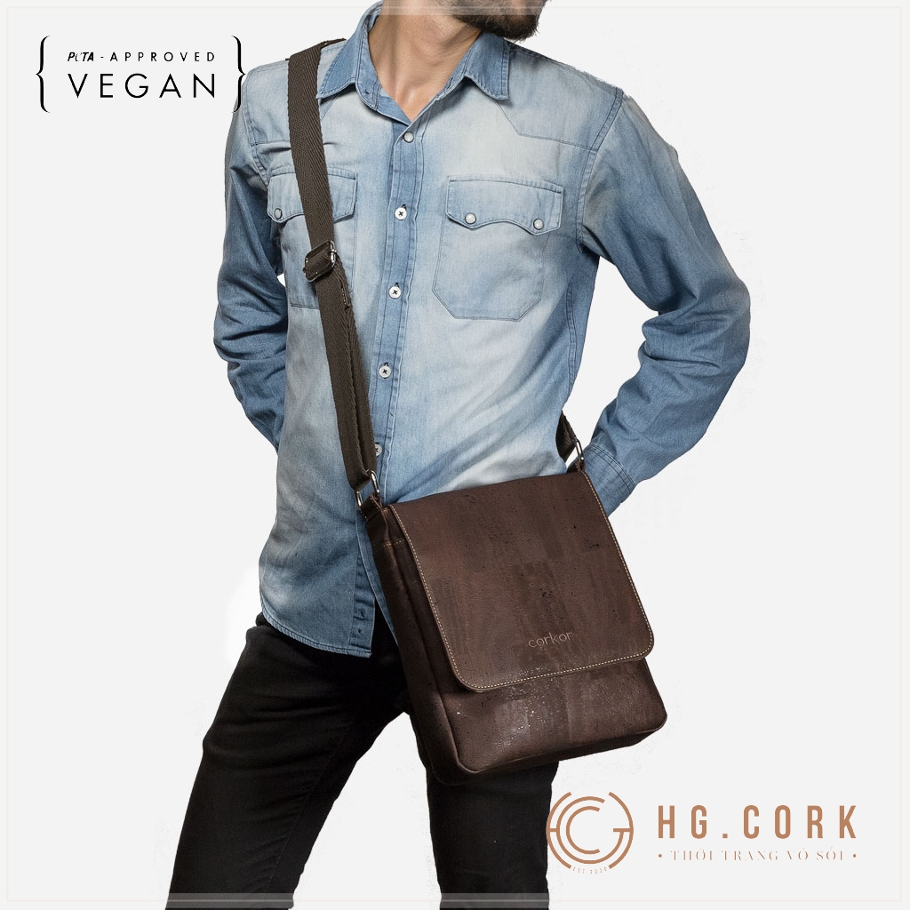 Túi Xách Nam Công Sở Cao Cấp - HGcork Corkor CK264 - Messenger Bag Cỡ Vừa - Hàng Chính Hãng, Sản Xuất Tại Bồ Đào Nha