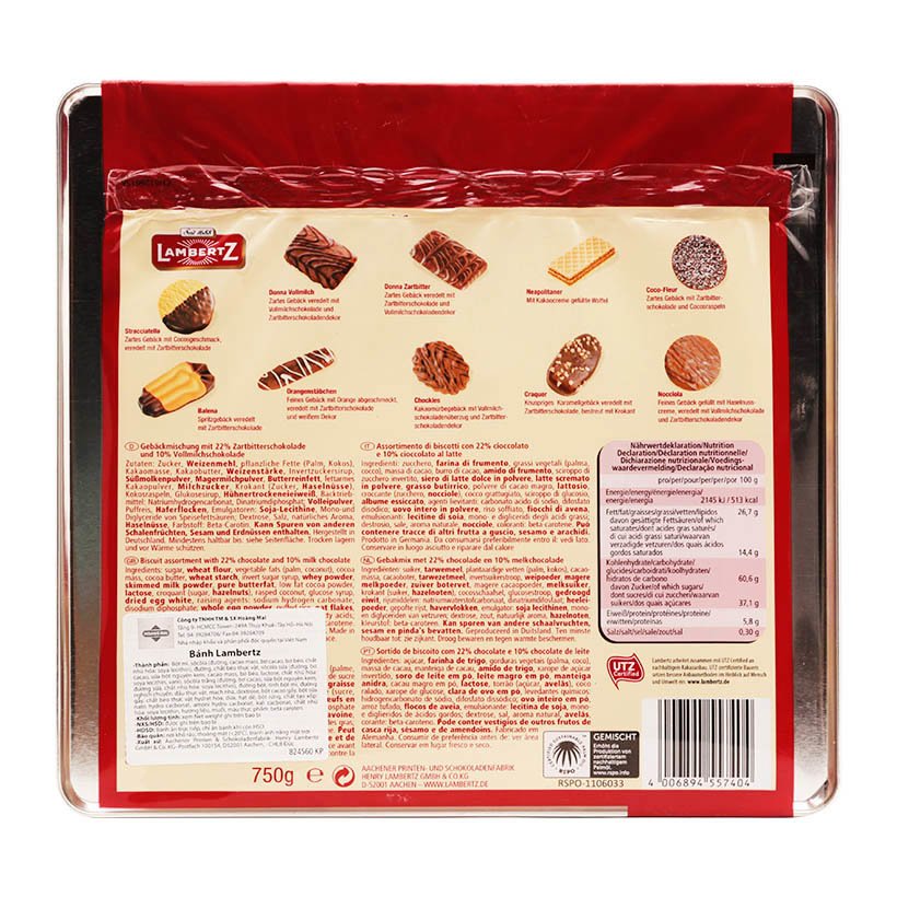 Bánh Quy Exquisit Lambertz (750g/Hộp)