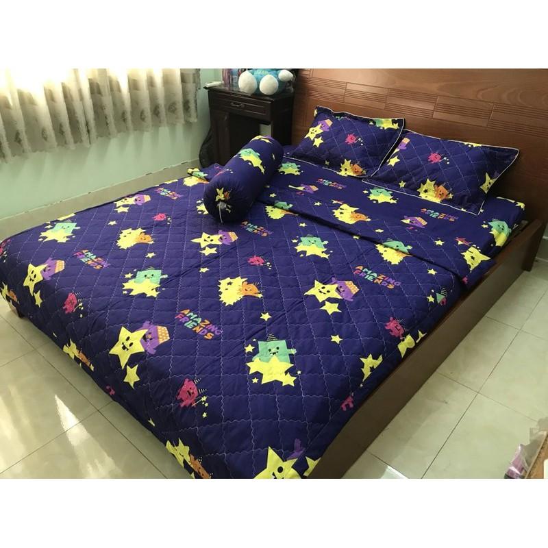 Bộ Chăn Ga Gối Cotton Poly Ngôi Sao ,Sư Tử 1m8x2m, 1m6x2m