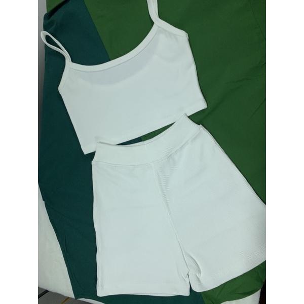 NGUYÊN SET COMFYNIT gồm áo 2 dây kèm quần short đùi thể thao năng động chất bo gân dày