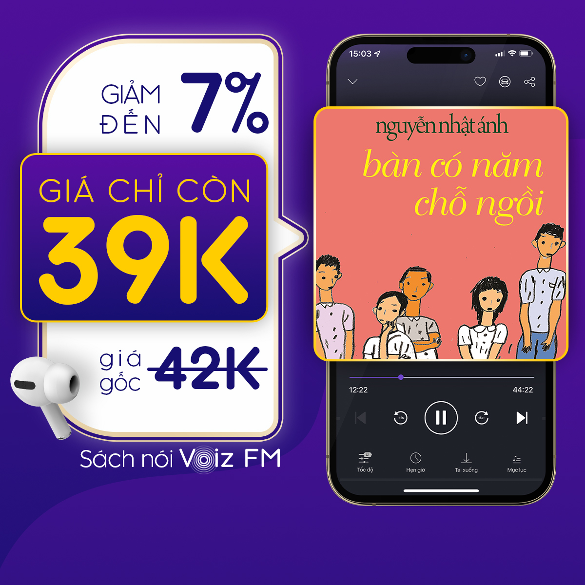 Hình ảnh [Bàn Có Năm Chỗ Ngồi] Voiz FM - Voucher nghe Sách Nói