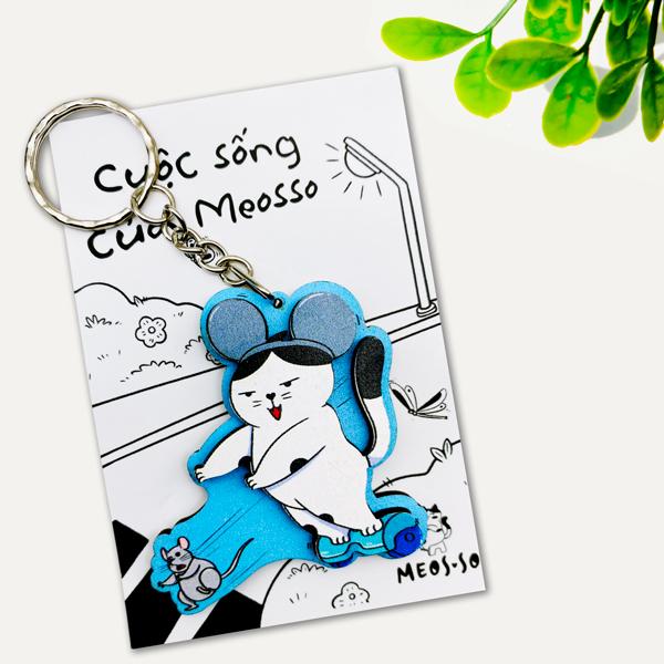 Móc Khóa Gỗ - Mèo Bắt Chuột - Meosso