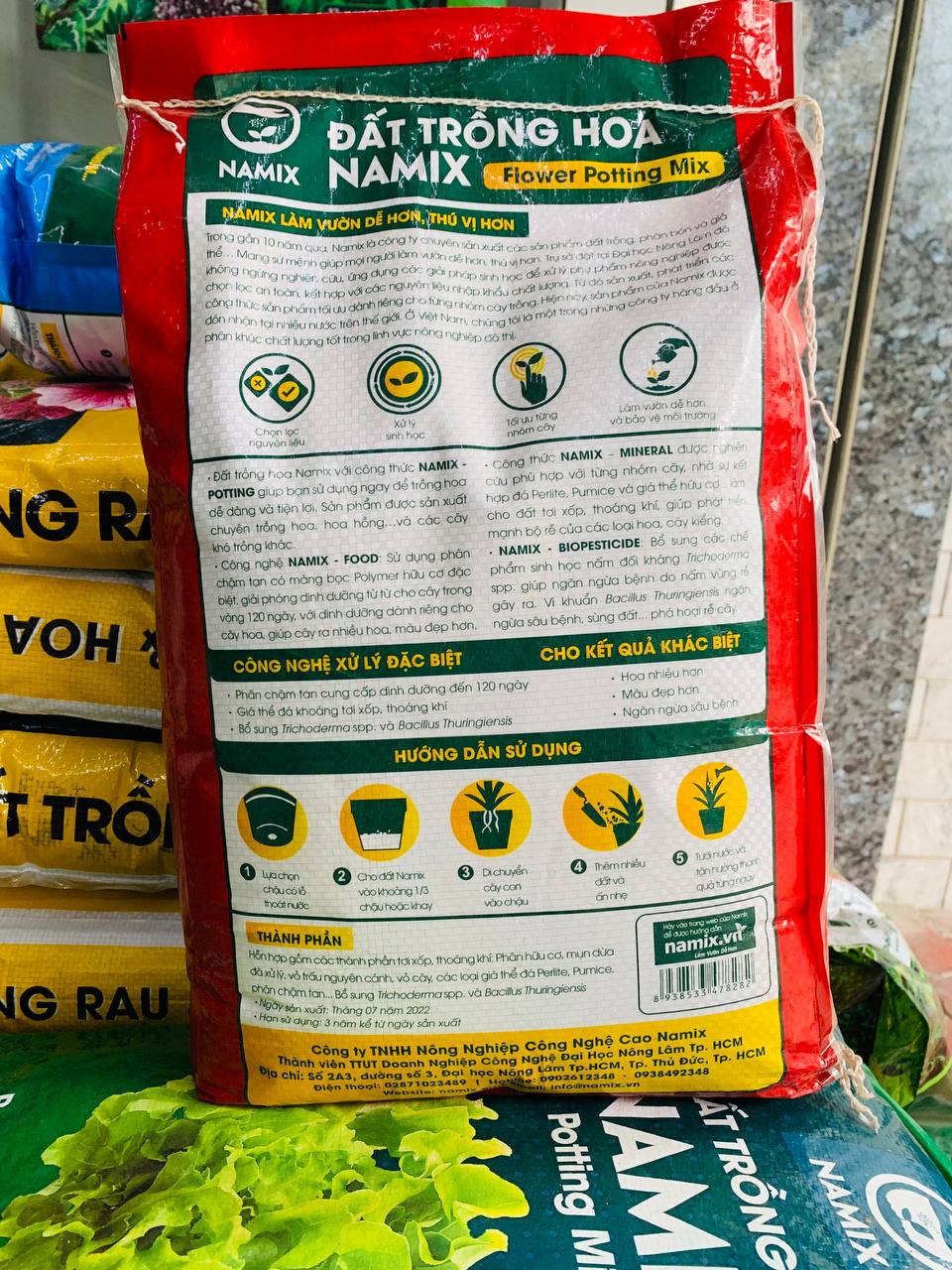 Đất Trồng Hoa Hồng Cao Cấp bao 10dm3, bao nhỏ tiện lợi ~6kg/bao