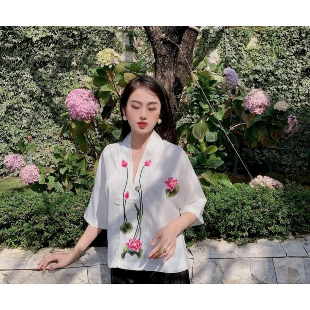 SET ĐỒ LAM ĐI CHÙA PHỐI HOA CAO CẤP D33