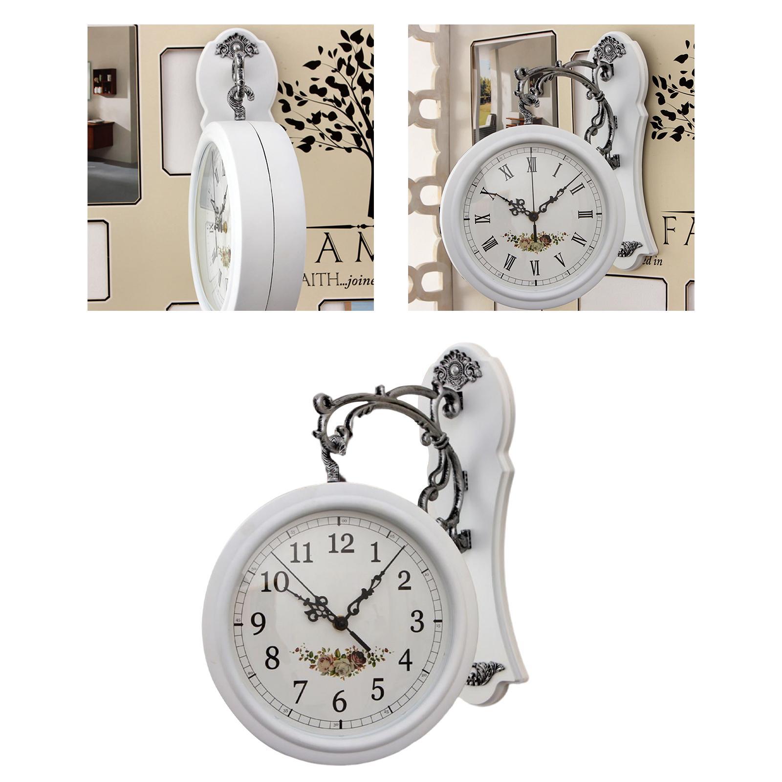 Double Sided Wall Clock Study Living Room Indoor Outdoor Station Clock