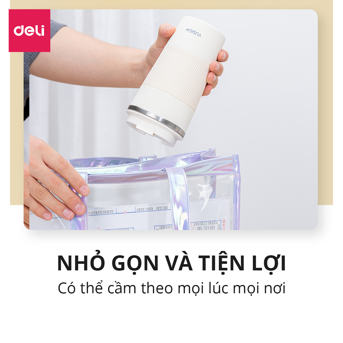 Cốc Giữ Nhiệt Nóng Lạnh Vusign Inox 304 Dung Tích 510ml Cao Cấp Viền Cao Su Cách Nhiệt Deli - Phù Hợp Cà Phê Trà Nước Ép Sinh Tố Đá Du Lịch Đi Học Tập Gym