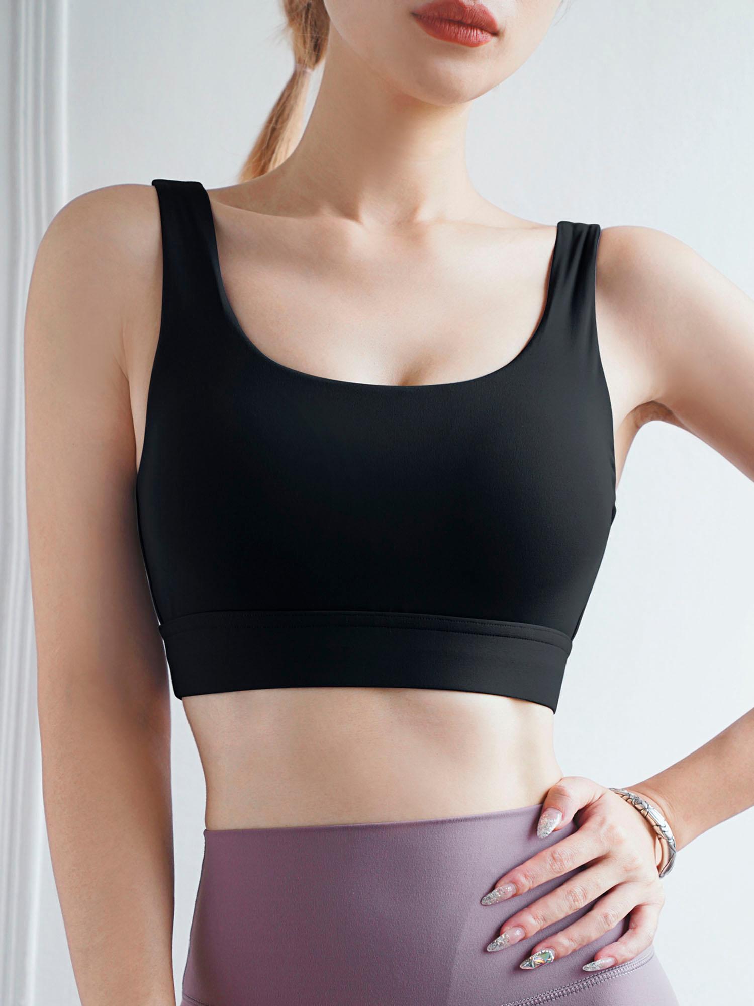 Nữ Yoga Áo ngực Thể thao Cổ U Tập thể dục Chạy bộ Không dây Áo xe tăng Thông thường