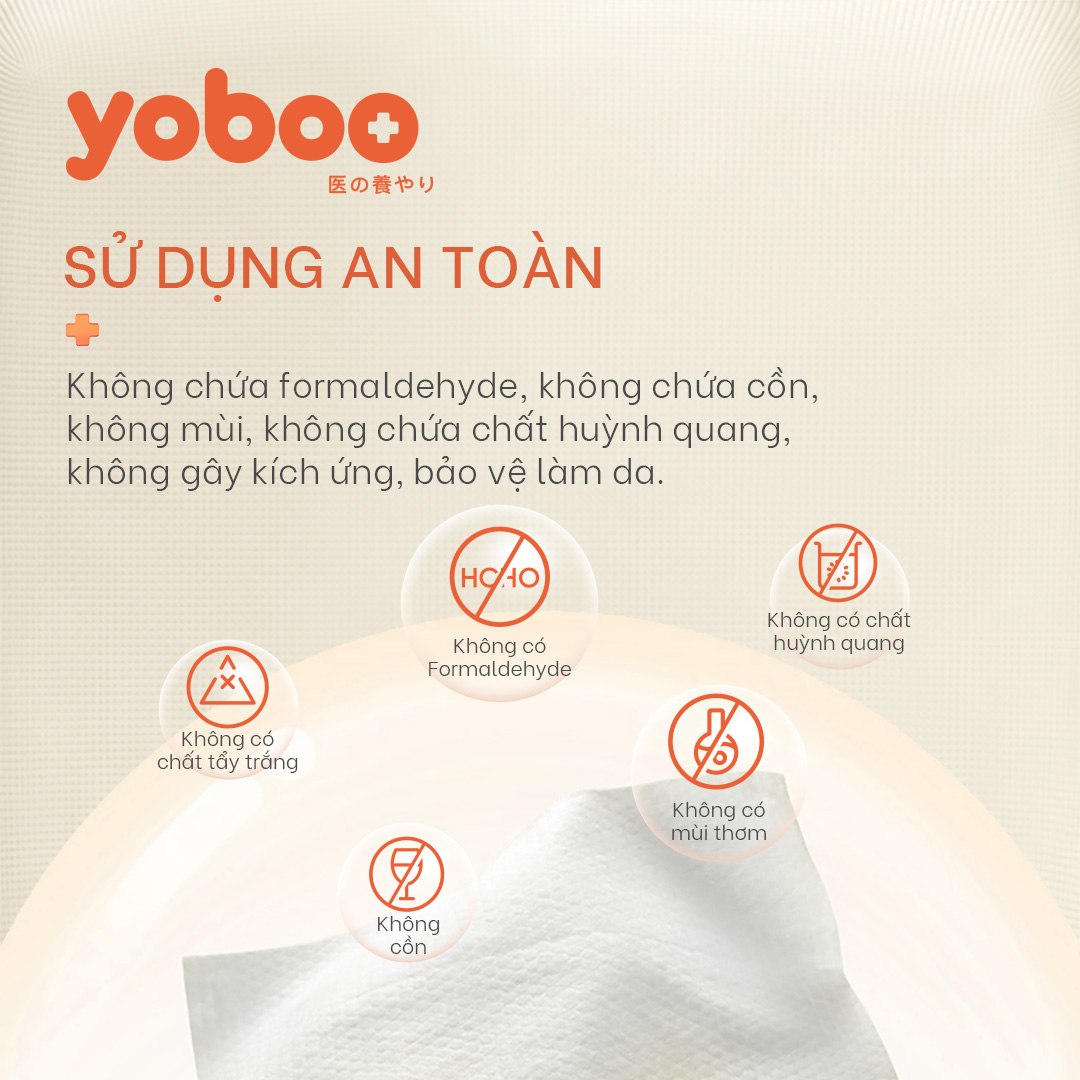 Khăn giấy ướt Yoboo YB-078 gói 10 tờ dịu nhẹ, không chứa cồn và hương liệu, an toàn khi sử dụng cho bé - Hàng chính hãng