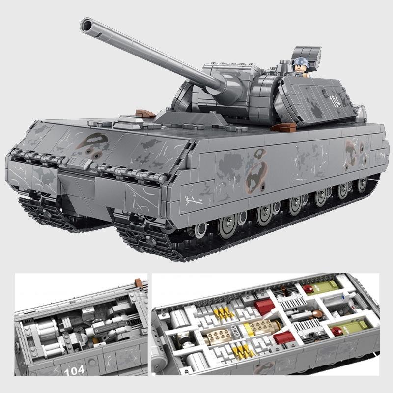 Đồ chơi Lắp ráp Maus Tăng Đức Thế chiến II - Panlos 628009 German Tank - Xếp hình thông minh - Mô hình trí tuệ