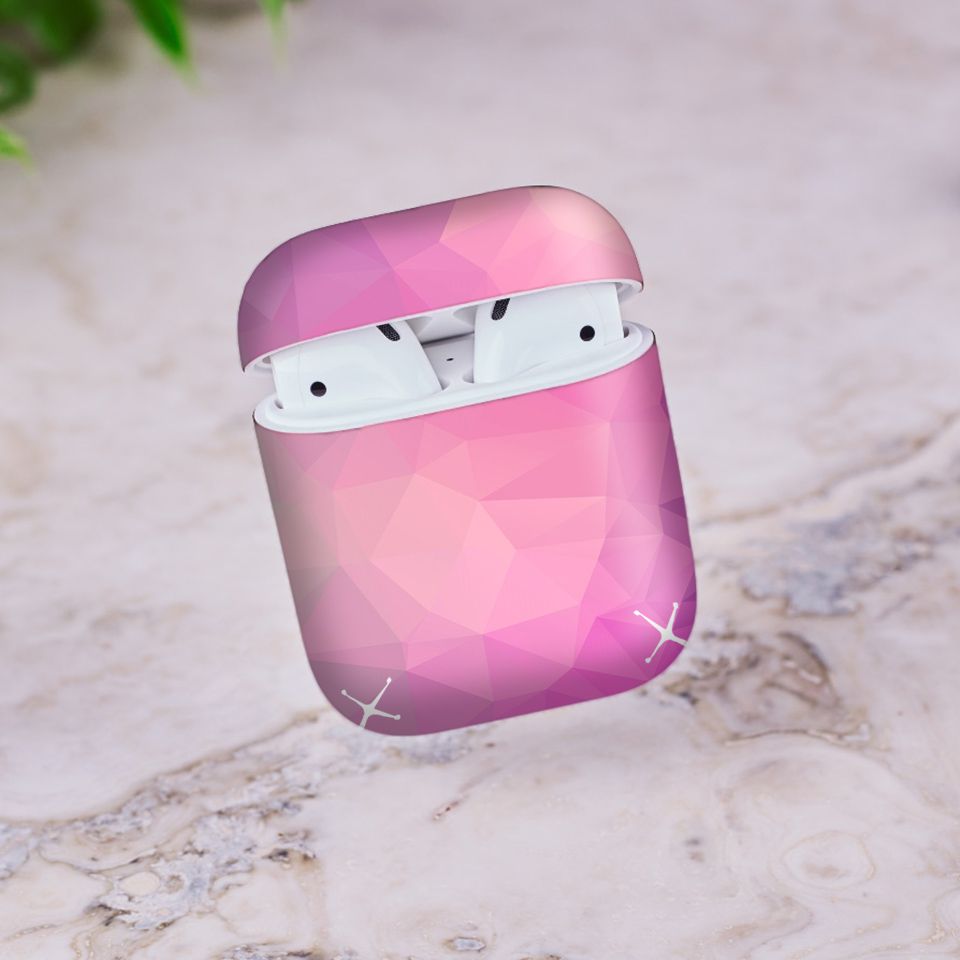 Miếng dán skin chống bẩn cho tai nghe AirPods in hình Vân kim cương - BG0045 (bản không dây 1 và 2