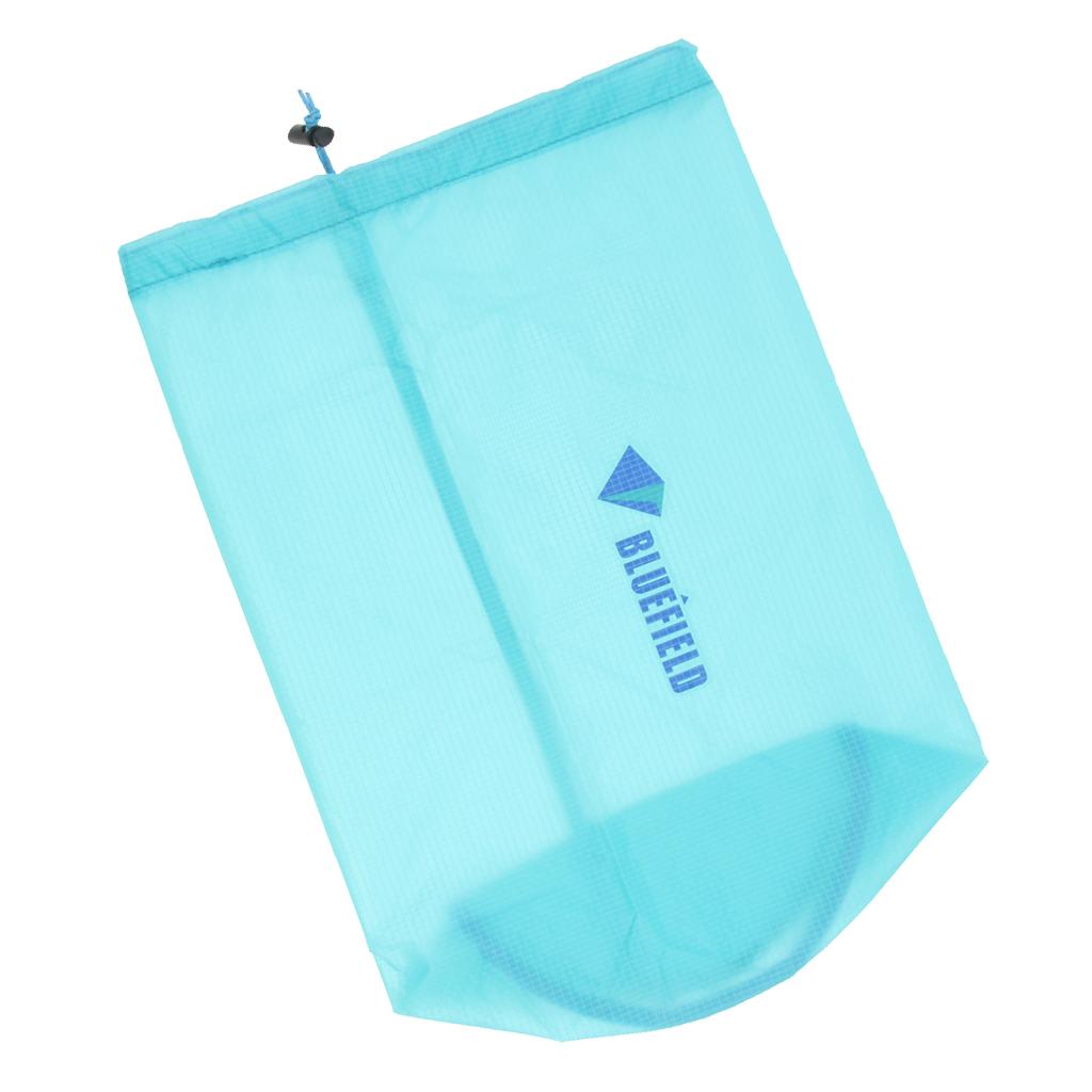 2xWaterproof Drawstring Storage Stuff Sack Dry Bag Outdoor Travel Sky Blue L