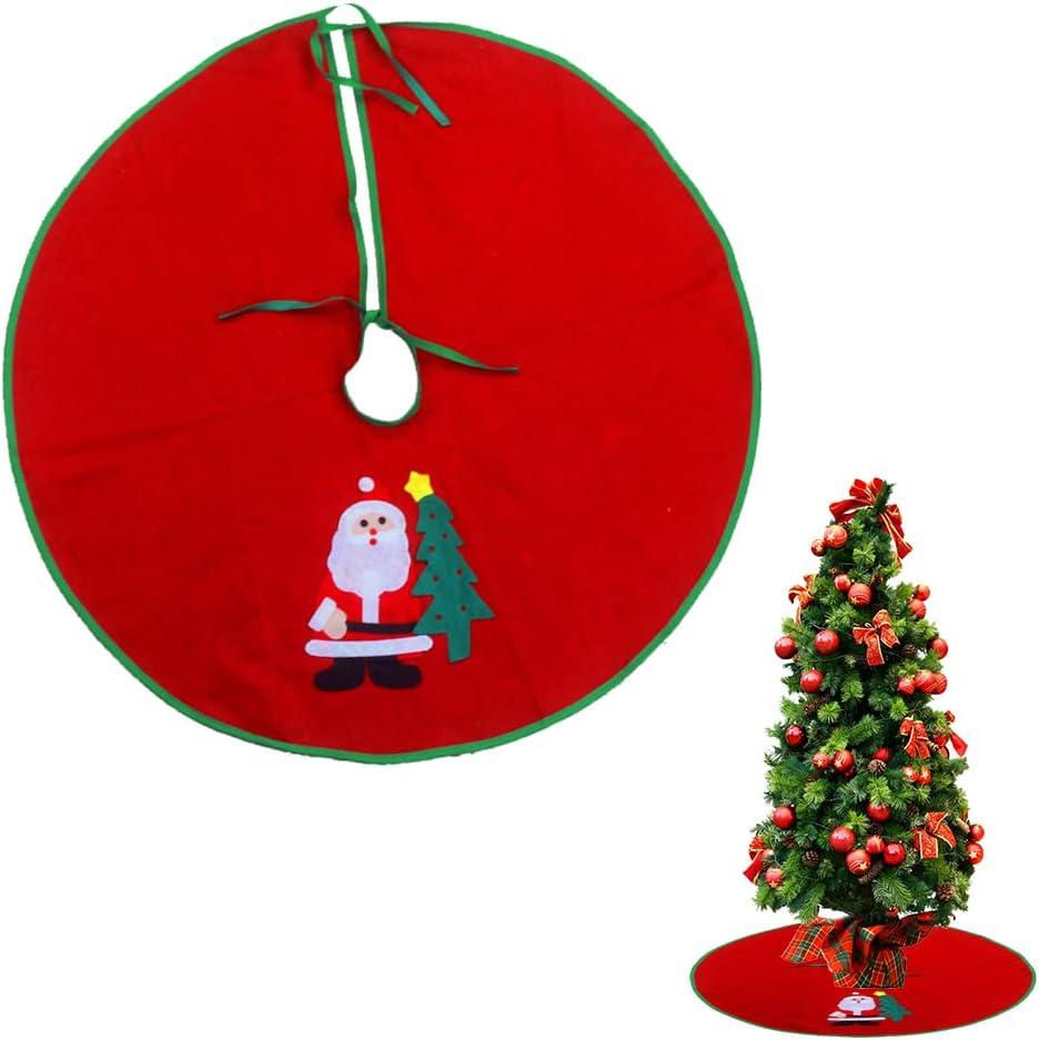 Váy che cây thông Noel, Tấm che cây thông Noel hình tròn, Đồ trang trí cây thông Noel 60CM Thảm trang trí cây thông Noel, để làm quà tặng cho cây thông Noel - Phụ kiện trang trí có thể gập lại có thể tái sử dụng