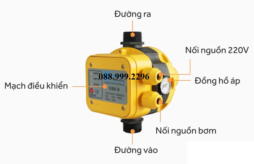 Rơ Le Điện Tử Tự Động Tăng Áp - Chống Cạn Cho Máy Bơm DSK-8