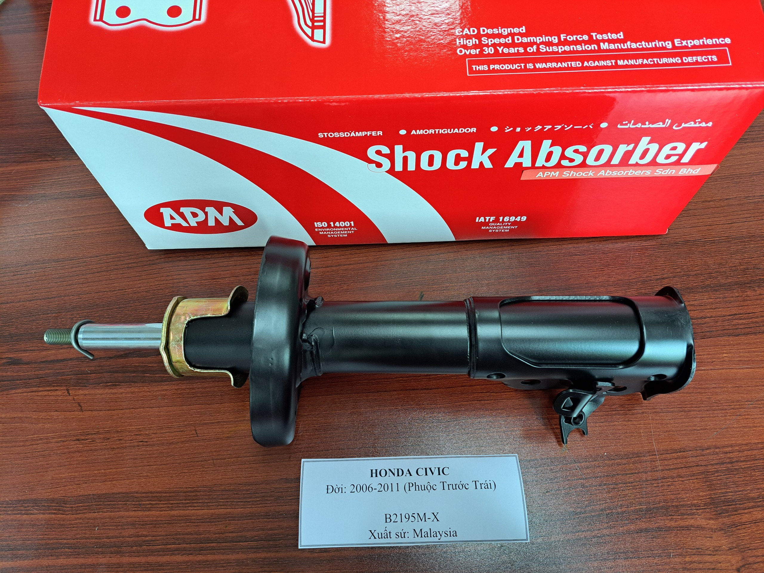 GIẢM XÓC HONDA CIVIC CHÍNH HÃNG ĐỜI 2006-2011 TRỞ LẠI-PHUỘC TRÁI TRƯỚC mã hàng B2195M-X.