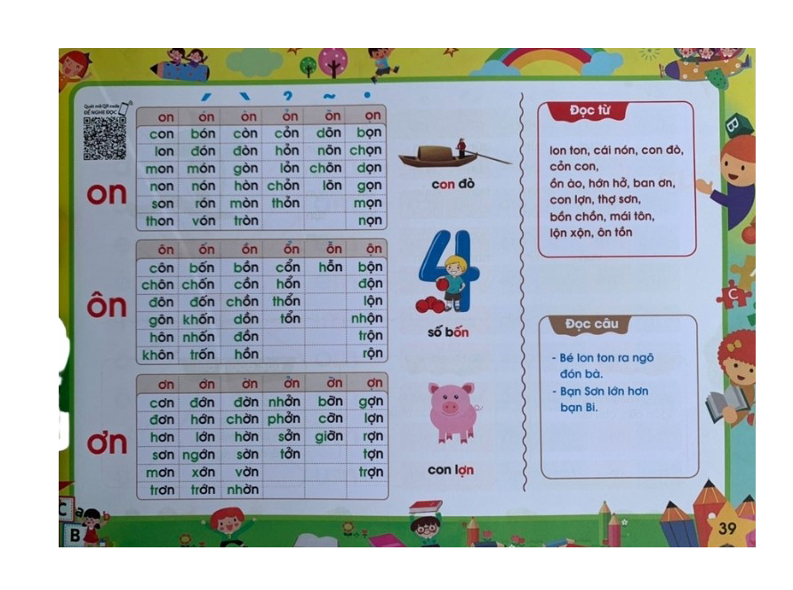 Tập đánh vần tiếng Việt theo sơ đồ tư duy phiên bản mới nhất 4.0 - Quét mã QR code nghe đọc và kể chuyện