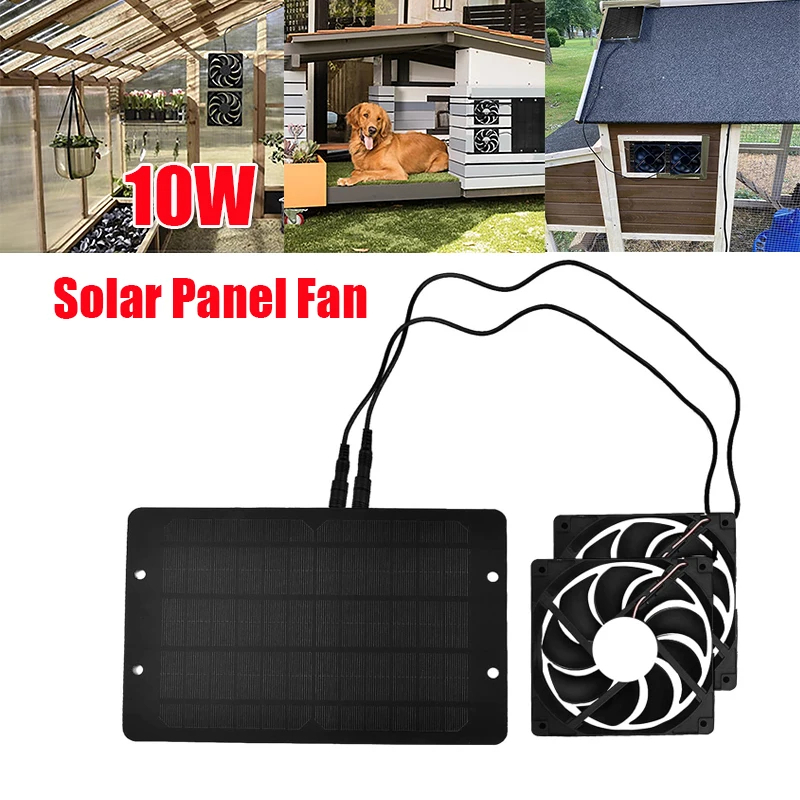 Bộ 2 Quạt Hút Nhiệt Sử Dụng Năng Lượng Mặt Trời Solar Panel DualFan 10W