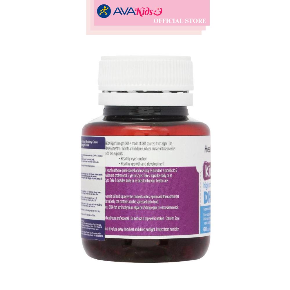 Viên uống Healthy Care Kids High Strength DHA bổ não 60 viên (từ 4 tháng)