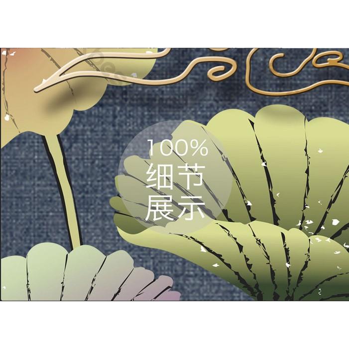 Tranh dán tường Tranh cửa sổ hoa sen sang trọng, Tranh 3d dán tường hiện đại MS1287442
