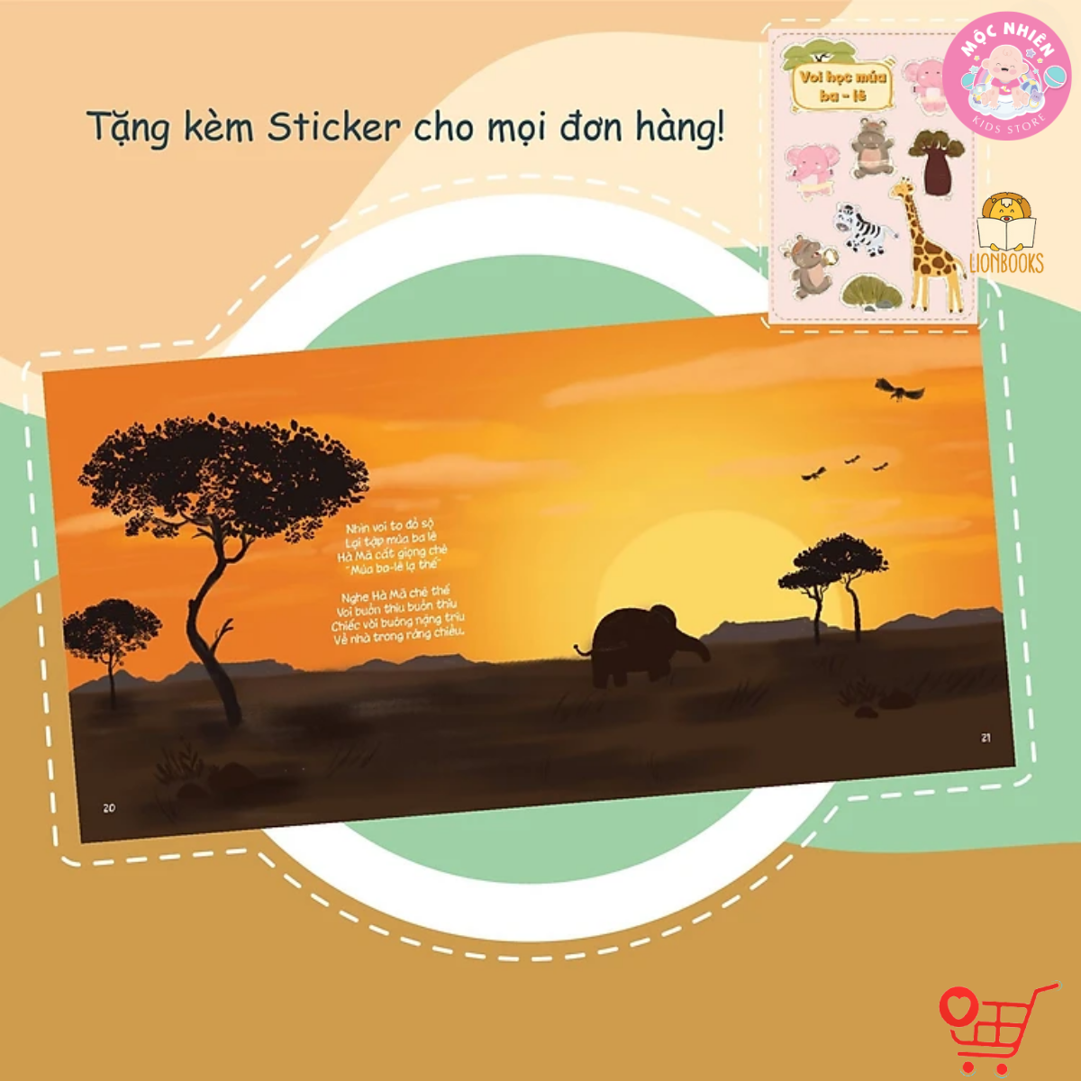 Sách Thơ Âm Nhạc - Cuốn Voi Học Múa Ba-lê - Sách bìa cứng tặng sticker và mã đăng nhập App Cảm thụ âm nhạc - Lionbooks